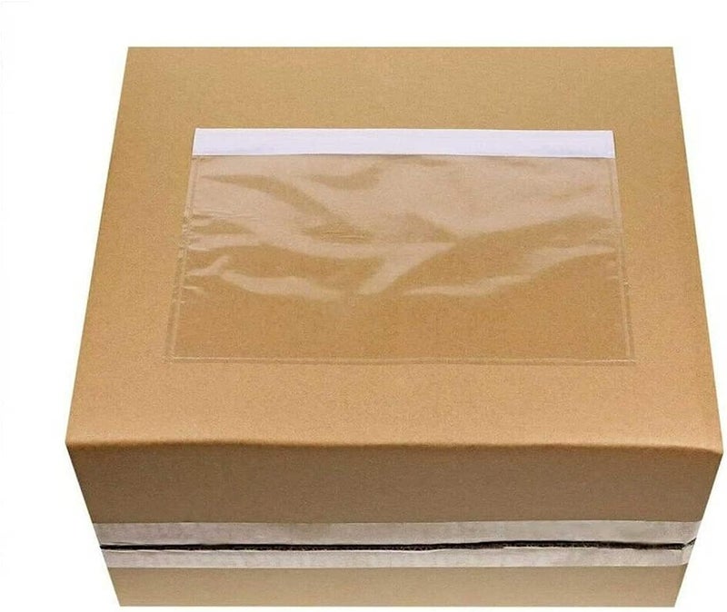 Tapsin 7.5'' x 5.5'' Packing List Pouches, Shipping Label Envelopes Clear Adhesive Top Loading Packing List - 200 Packs - Image 4